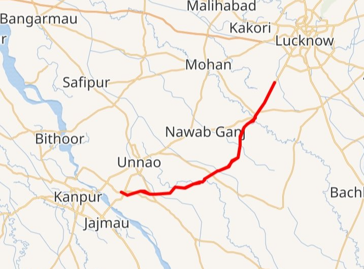lucknow kanpur distance