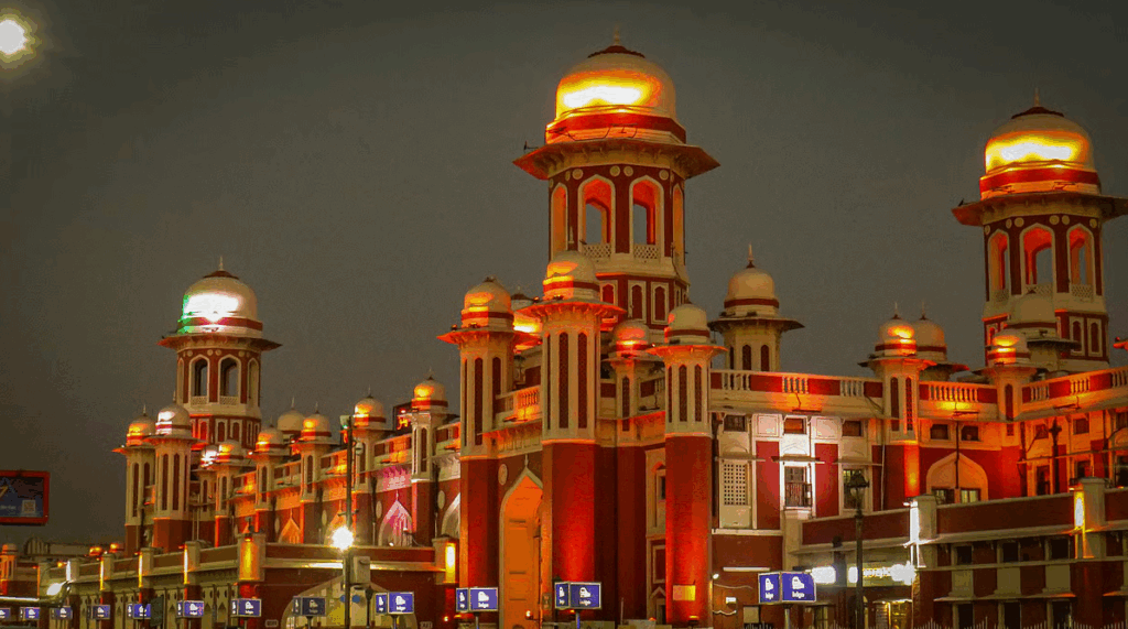 How far is Charbagh from Lucknow Airport